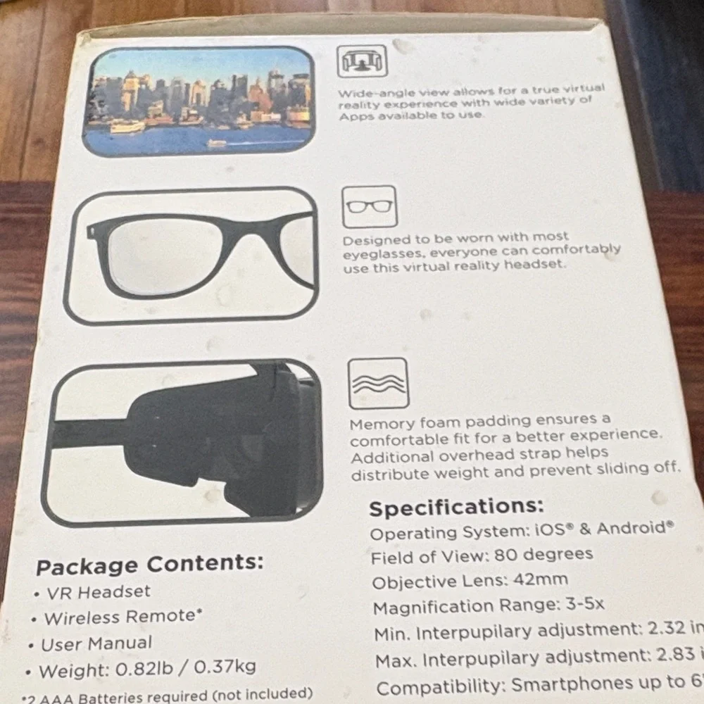 Hype Cynoculars Black VR Headset with Remote
